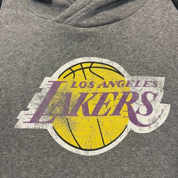 Los Angeles Lakers Fantatics Hoodie Women’s Medium Grey Pullover Sweater NBA - Picture 4 of 10